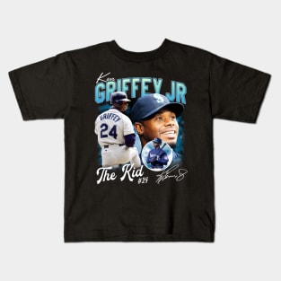 Ken Griffey Jr The Kid Basketball Legend Signature Vintage Retro 80s 90s Bootleg Rap Style Kids T-Shirt